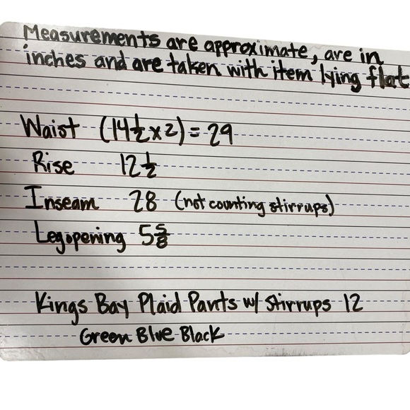 Vintage Kings Bay Womens Stretch Stirrup Pants Size 12 Green Navy Plaid USA - Picture 9 of 9